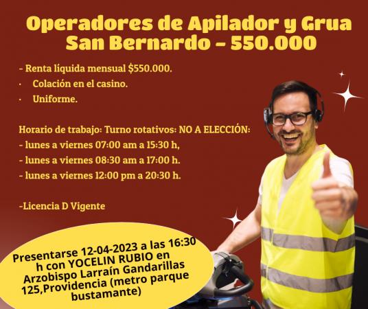 OPERADORES DE GRUA SAN BERNARDO 550000