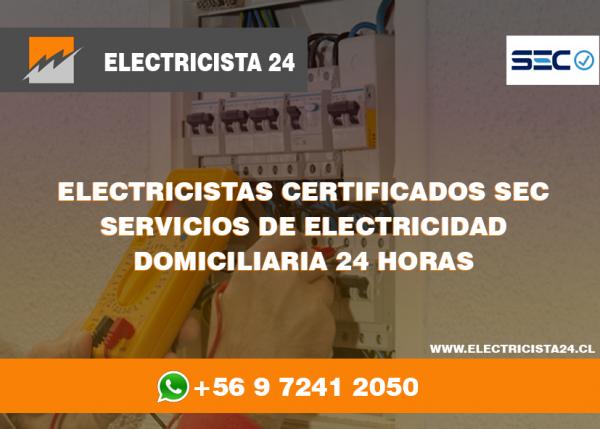 ELECTRICOS CERTIFICADOS SEC A DOMICILIO 24 HORAS