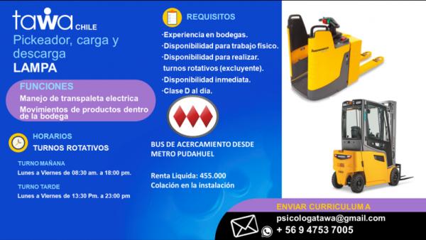 PICKEADOR, CARGA Y DESCARGA