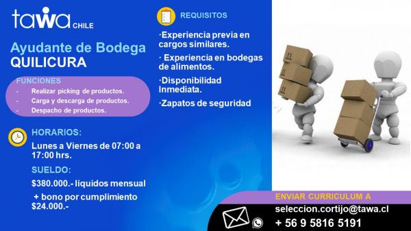 AYUDANTE DE BODEGA