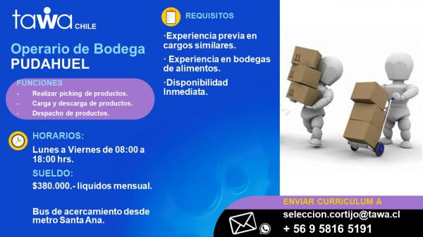 OPERARIO DE BODEGA - PUDAHUEL