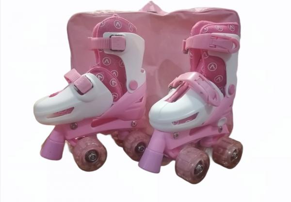 PATINES ROSADOS TALLA AJUSTABLE LED