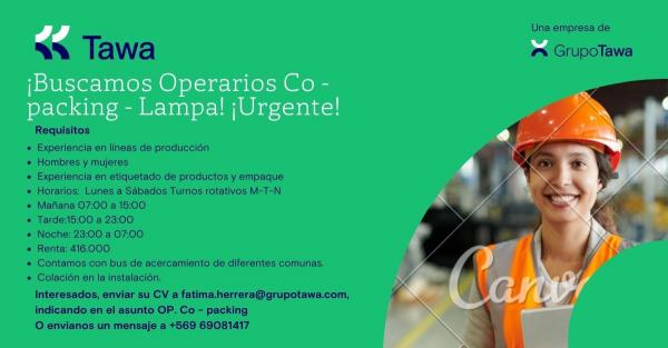 OPERARIOS DE PRODUCCIÓN - COPAKING LAMPA