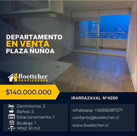 DEPARTAMENTO EN VENTA PLAZA ÑUÑOA