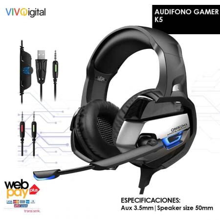 AUDÍFONOS GAMERS ONIKUMA K5 DIADEMA 