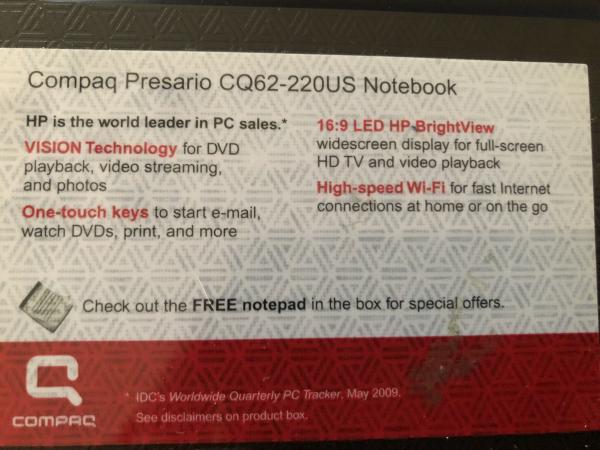 NOTEBOOK COMPAQ PRESARIO