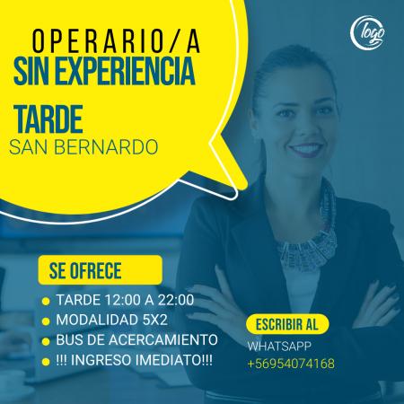 Operario/a Tarde 415000 San Bernardo