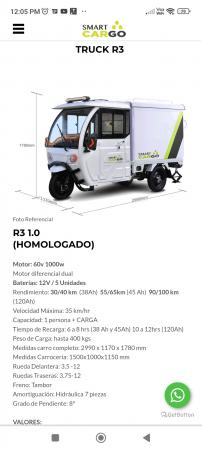 TRICICLO ELECTRICO TRACK R3  SMARTCARGO