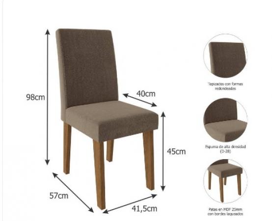 6 SILLAS COMEDOR LORENZI II NOGAL/BLANCO