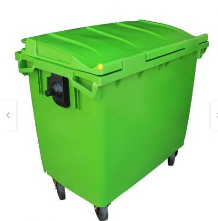 CONTENEDOR BASURA 1100 LTS VERDE CON RUE