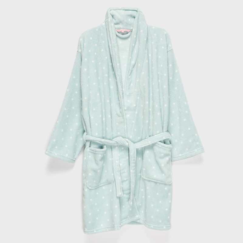 Bata Adulto Estampada Coralfleece Verde - Zahr