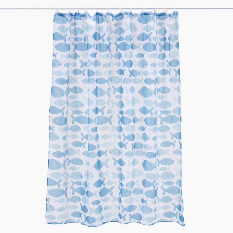 Cortina De Baño Estampada Peces - Zahr