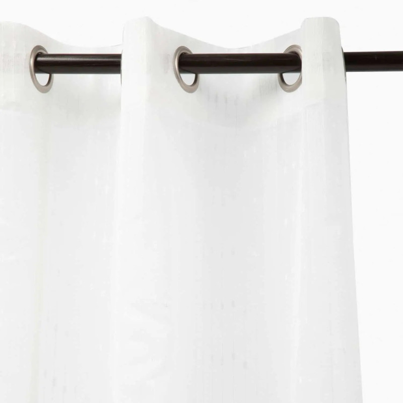Juego 2 Cortinas Visillo Argos Blanco Con Argollas - Zahr