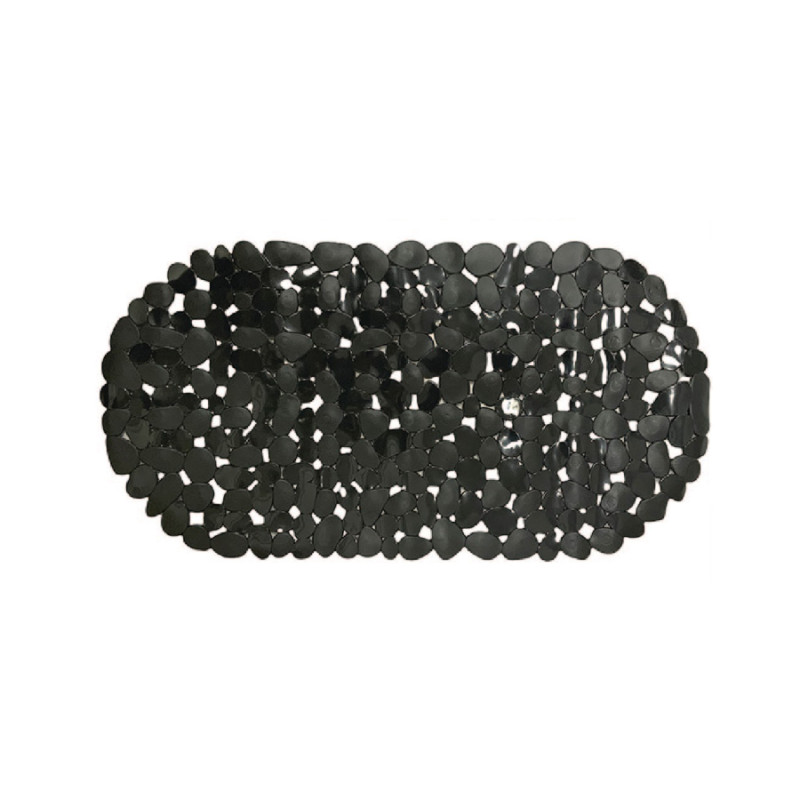 Piso Baño Pvc Malla Ovalado Negro - Zahr