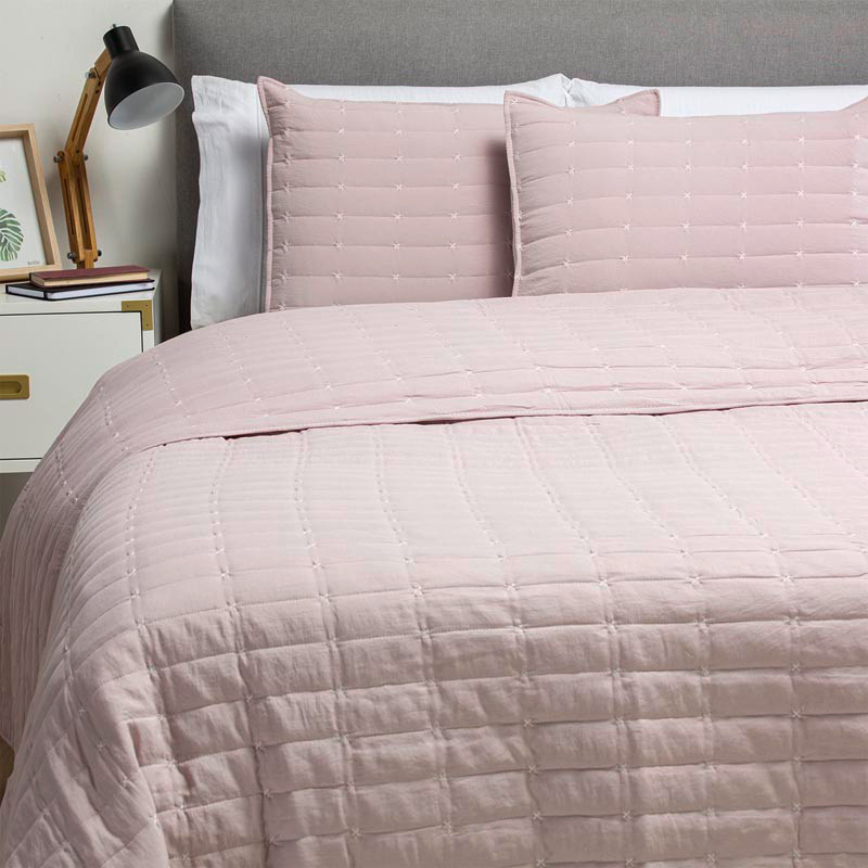 Cubrecama Premium Bordado Prewash Malva 2 Plazas - Zahr