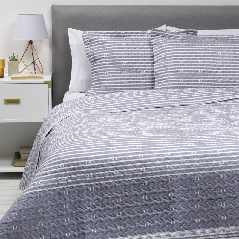 Cubrecama Estampado Azul 2 Plazas - Zahr