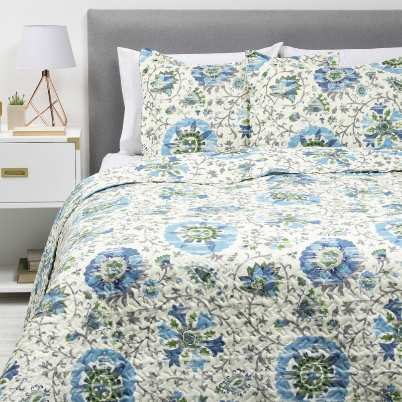 Cubrecama Estampado Flores 2 Plazas - Zahr