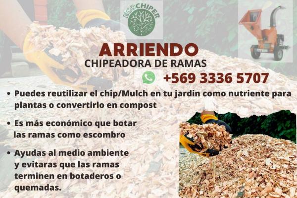 ARRIENDO CHIPEADORA DE RAMAS 