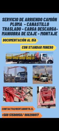 SE ARRIENDA CAMION PLUMA 