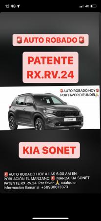 KIA SONET ROBADO PATENTE RX.RV.24 