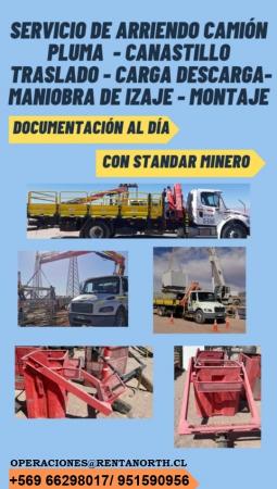 ARRIENDO MENSUAL CAMION PLUMA