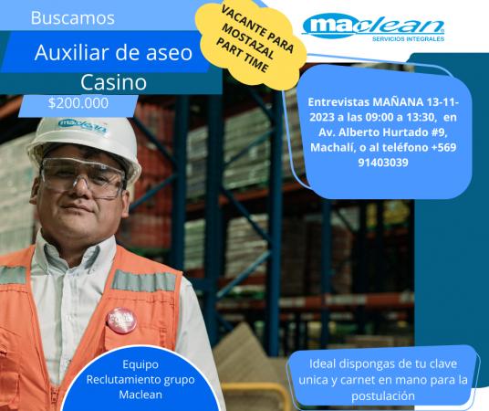 AUXILIAR DE ASEO CASINO PART TIME