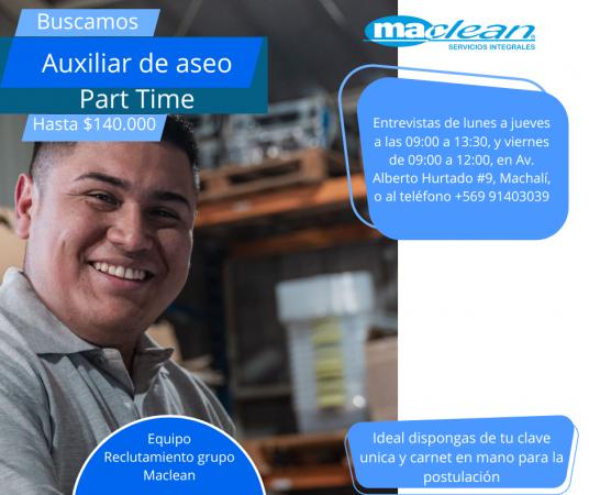 AUXILIAR DE ASEO CLINICO PART TIME