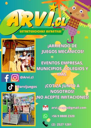 ARRIENDO DE JUEGOS MECANICOS Y SUSTENTABLES