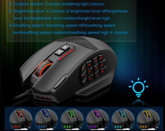 MOUSE GAMER MMO RGB - 19 BOTONES