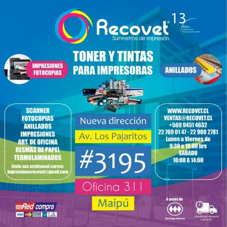 VENTA DE TONER Y TINTAS EN MAIPÚ