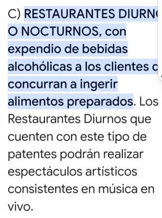SE VENDE PATENTE C RESTAUTANTES DIURNOS Y NOCTURNO