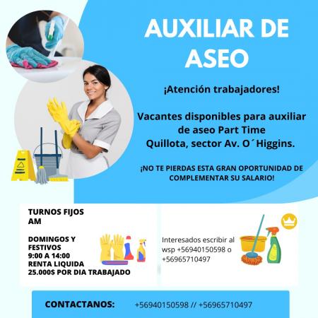 AUXILIAR DE ASEO PART TIME QUILLOTA