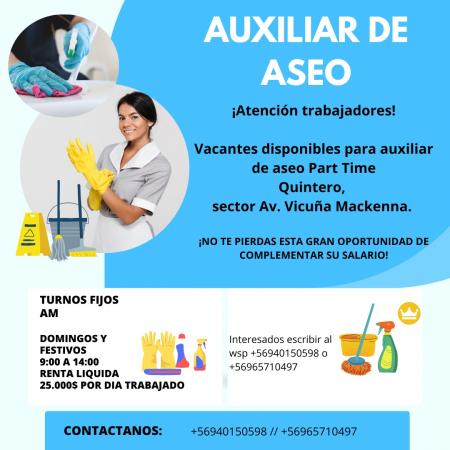 AUXILIARES DE ASEO PART TIME QUINTERO