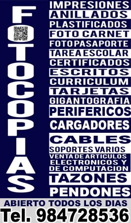FOTOCOPIAS ANILLADOS PLASTIFICADOS IMPRESIONES