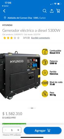 GENERADOR HYUNDAI DIÉSEL 