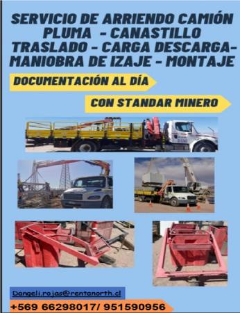 CAMION PLUMA DIARIO / MENSUAL / HORA / ALZA HOMBRE