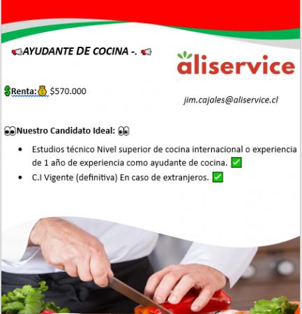 AYUDANTE DE COCINA - CERRILLOS