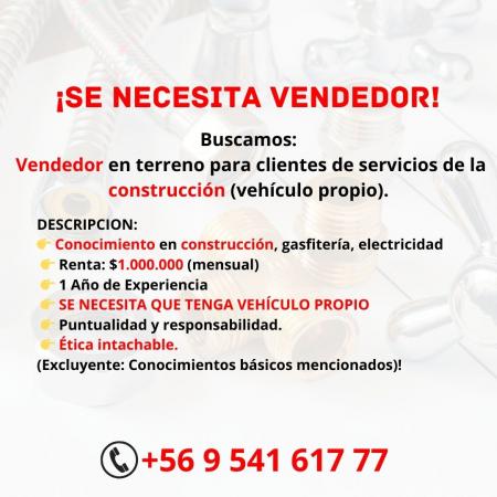 VENDEDOR EN TERRENO (SERVICIOS DE CONSTRUCCIÓN)