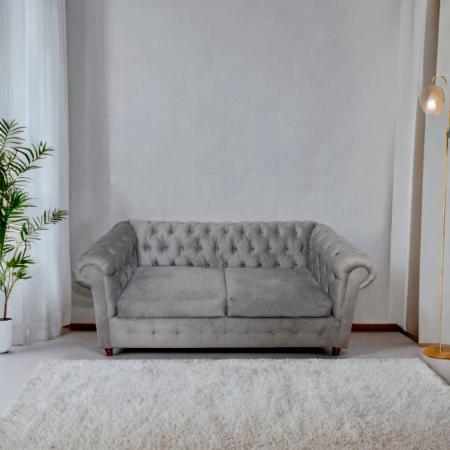 SOFA CHESTERFIELD OFERTA FELPA 3 CUERPOS NUEVO