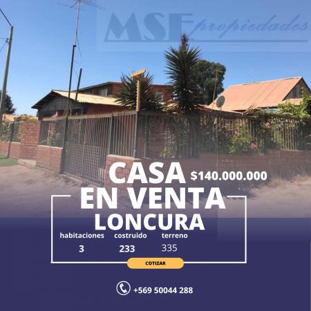 VENDEMOS CASA GRANDE EN LONCURA CON 3 DPTOS 